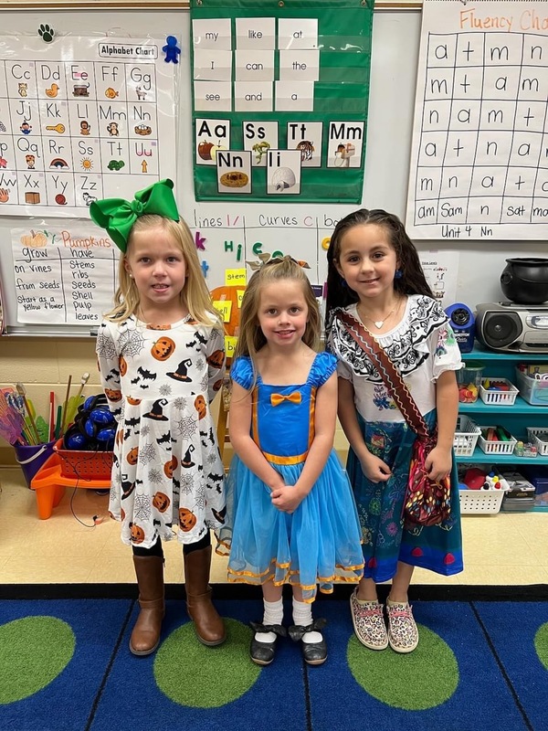 Elementary Students dressed up for Halloween